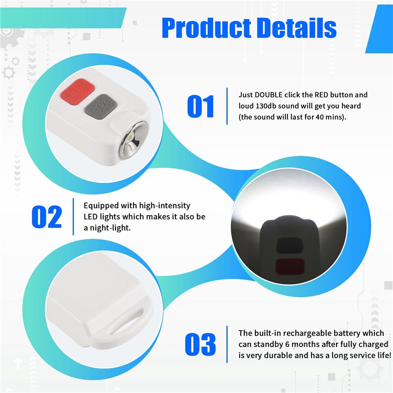 Personal Alarm Keychain - Alarma personal, alarma de seguridad para