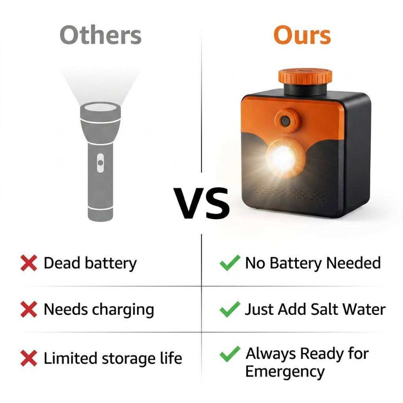 Lámpara de agua salada, linter - Power Outage Light reseña y precio